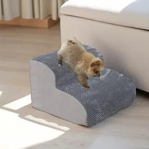 ‌Foam Dog Stairs for Small Breeds Wide Non-Slip Pet Steps Assist Senior Injured Dogs Cats To Reach Beds Couch Sofa Easily Poodle Puppy Home