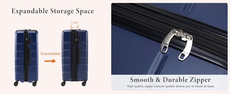 Sweet Furniture F Expandable Luggage, Lightweight Suitcase with Spinner Wheels, TSA Lock, Telescopic Handle and ABS Durable Material