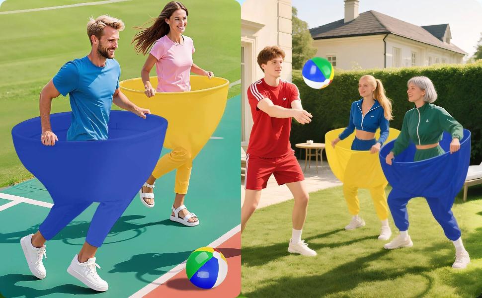 Family Party Games,4PC Oversize Granny Pants,Graduation Season Campus Games,Children's Indoor Games,Parent-child Game Set,Adult Outdoor, Giant Pants, with Bouncy Ball and Pump, Large Outdoor Day Family Fun Party Toss Game Excellent Gift for Children