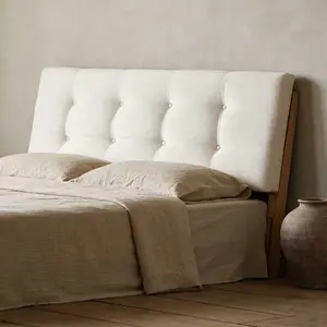 Queen Size Tufted Upholstered Headboard, Adjustable 37”-51” Fabric Bed Headboard with Solid Wood Frame, Button Diamond Design, Modern Padded Head Board for Bedroom, Beige furniture design