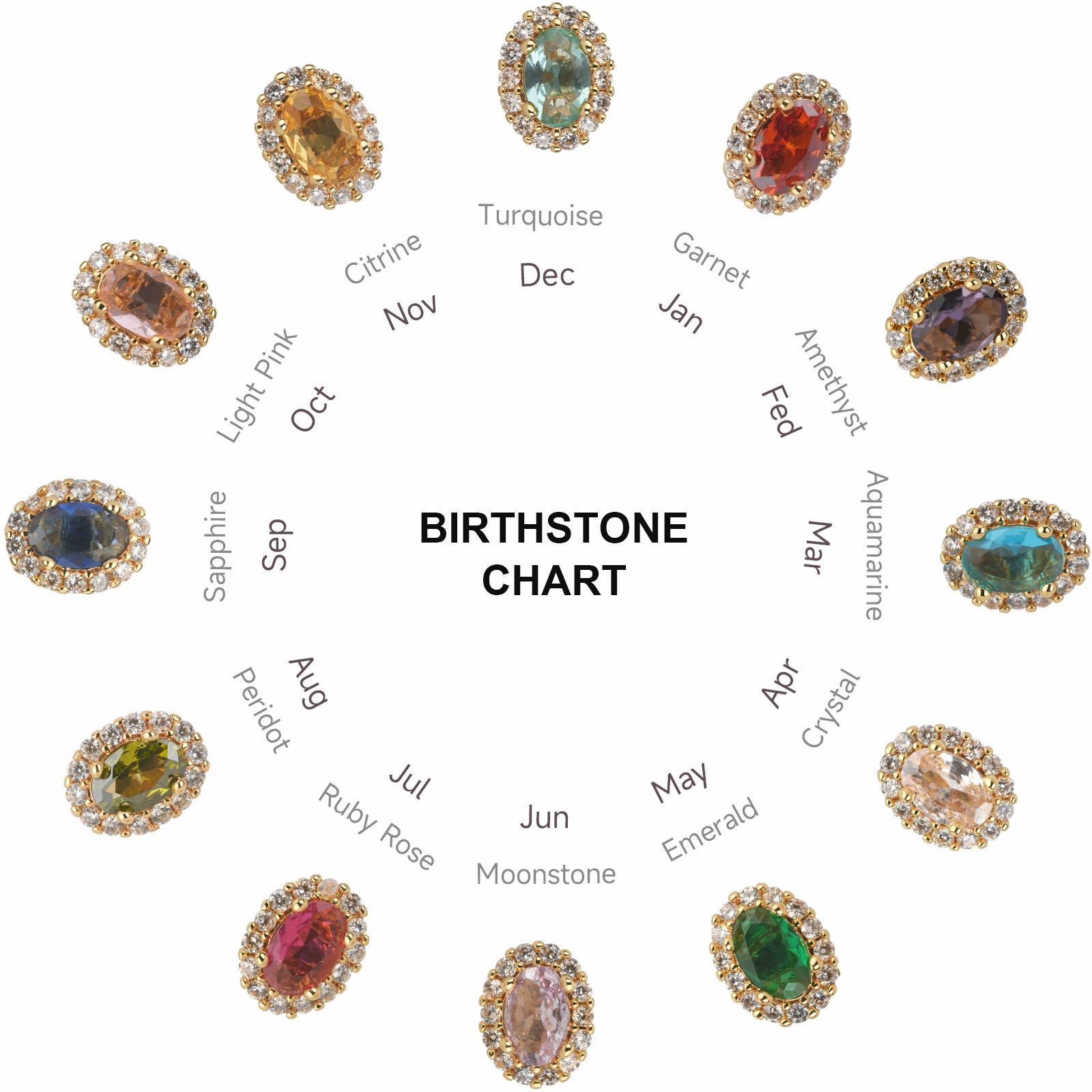 MEIITRUE Elegant  Birthstone Stud Earrings for Women, 14K Gold Plated Cubic Zirconia Earrings, Birthday Jewelry Gift for Girls