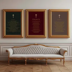 Psalm 23, 91, 121 Bible Verse Wall Art Set: Christian Home Decor