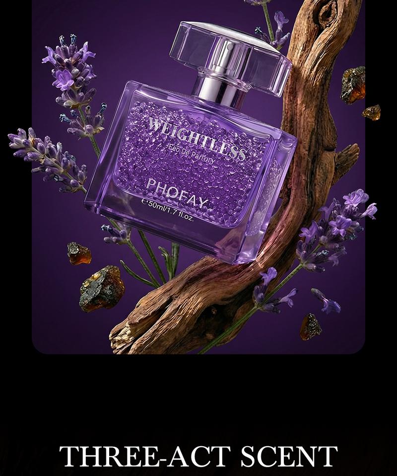 PHOFAY Weightless Eau de Parfum Beads Lavender & Sandalwood Zen Scent for Sleep & Meditation Alcohol-Free Perfume 50ml Valentine's Day gift