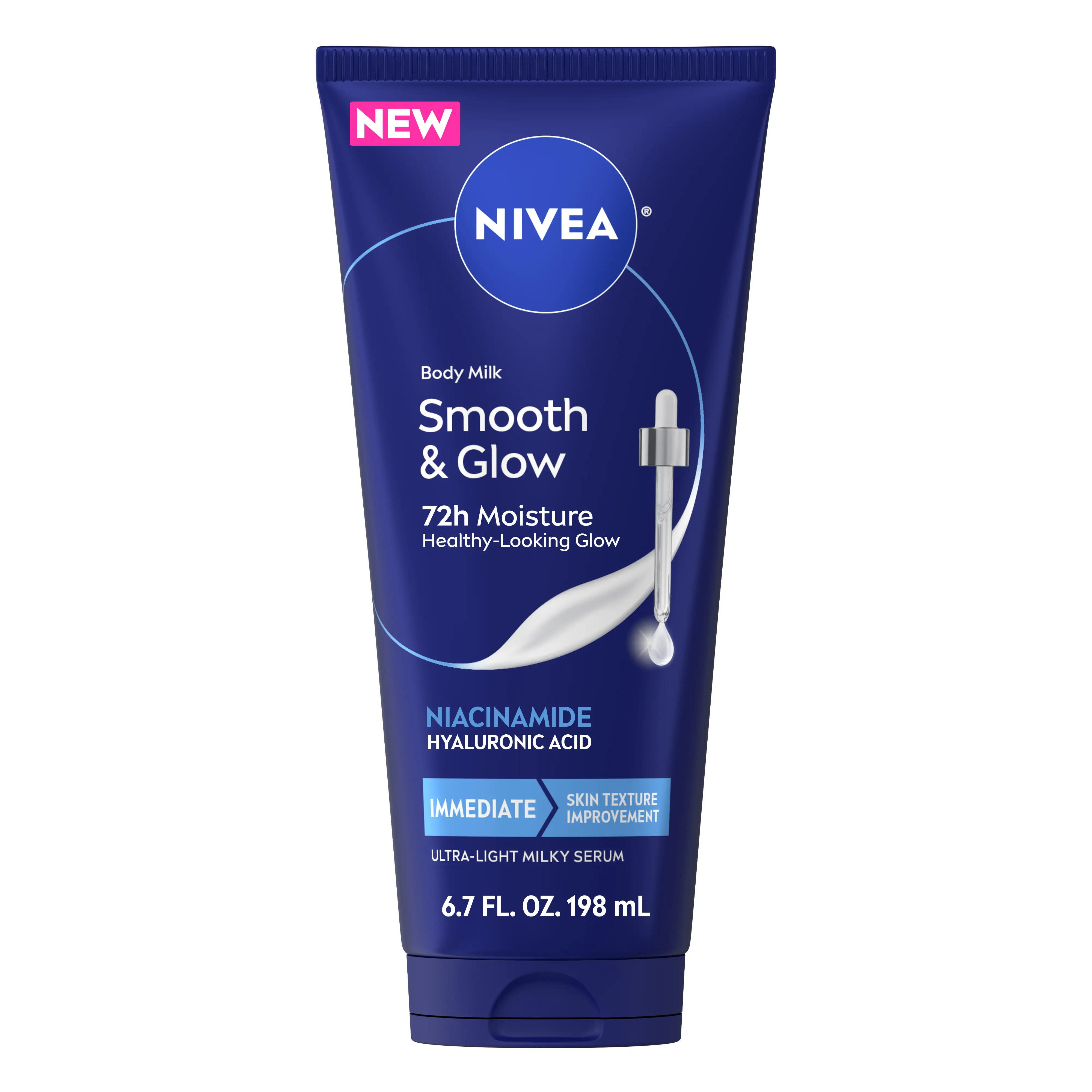 NIVEA Smooth & Glow Daily Lightweight Body Milk, Hydrating Body Care Moisturizer, 6.7 oz