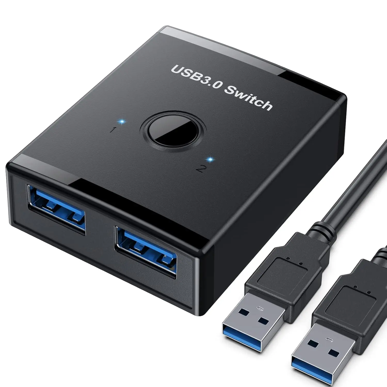 USB 3.0 Switch,  2 in 1 Out / 1 in 2 Out, USB Switcher 2 Computers Share Keyboard Mouse Scanner Printer, USB KVM Switch Compatible with Mac/Windows/Linux