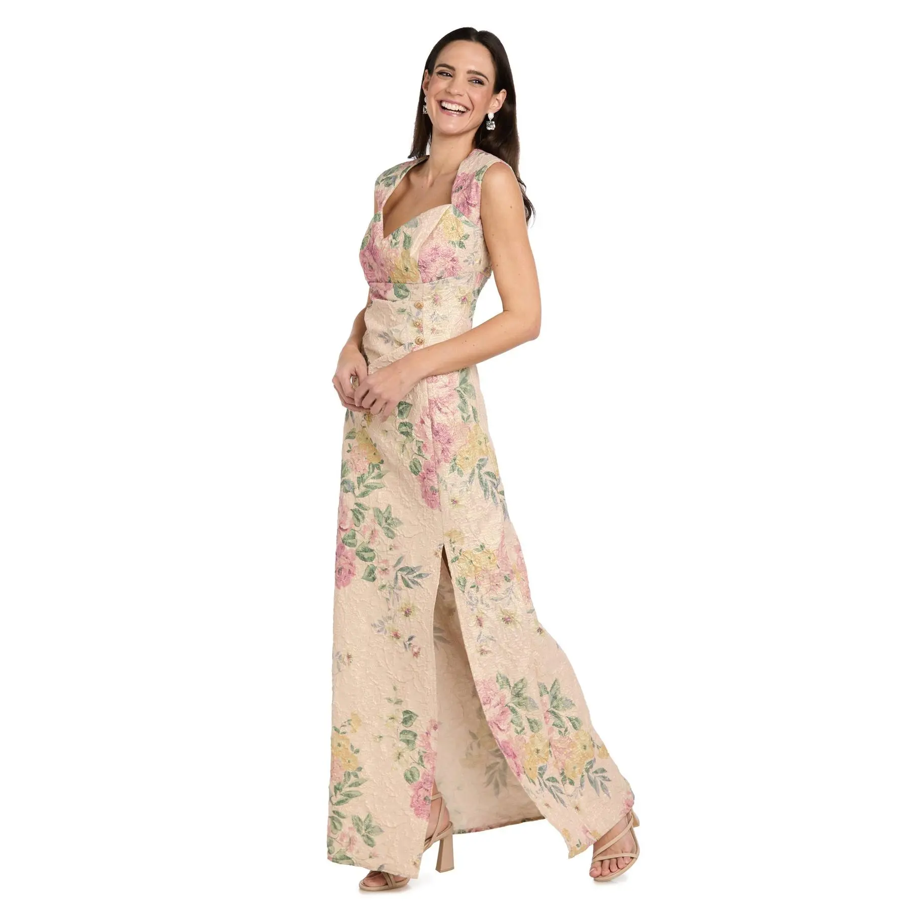 Floral Jacquard Gown