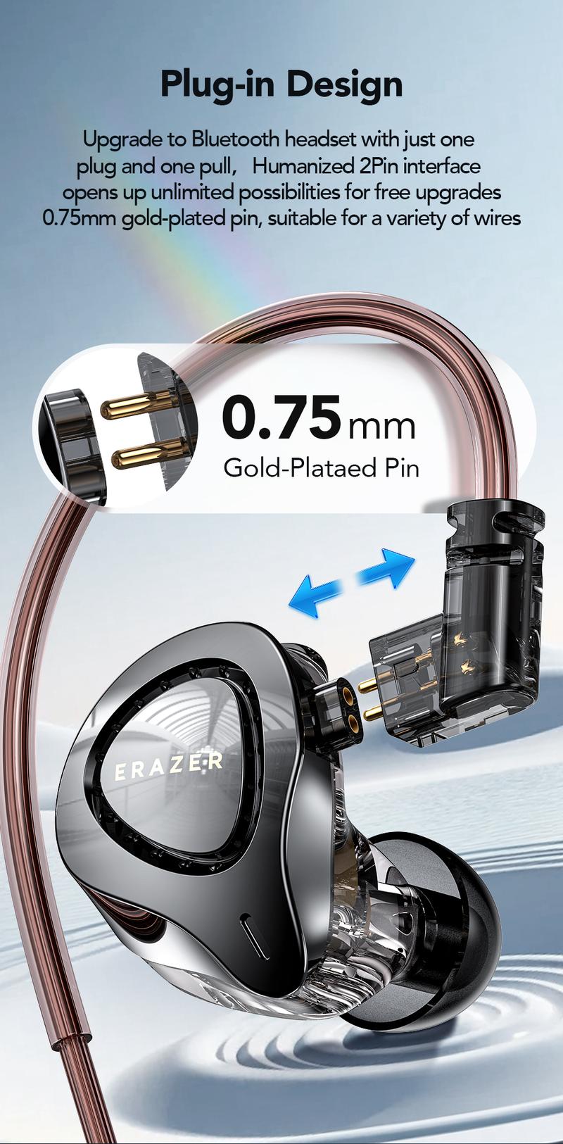 ERAZER XP10 Portable Wired In-Ear Earphone, Wired Headphones With Mic, HiFi Subwoofer Noise Cancelling Wired Earphones for Game Sports, 3D Stereo Sound Headphones For Gym & Sports & Game, Headphones 8D Audio, Electronic Audio Earbud