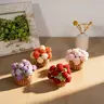 Handmade Crochet Flower Bouquet Coaster, Yarn Knitted Flower Cup Transform Bouquet, Mother's Day Gift, Gift for Mom Grandma, Valentine's Day Decor, Room Decor