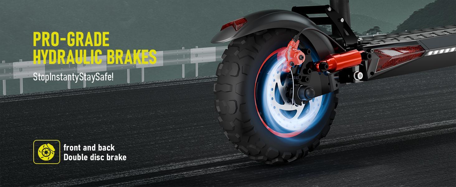 Electric scooter，34MPH，1200Wmaximum motor，34 miles of range，11-inch pneumatic tires,double suspension, maximum load capacity 330 pounds,adult commuting electric scooter Portable Folding