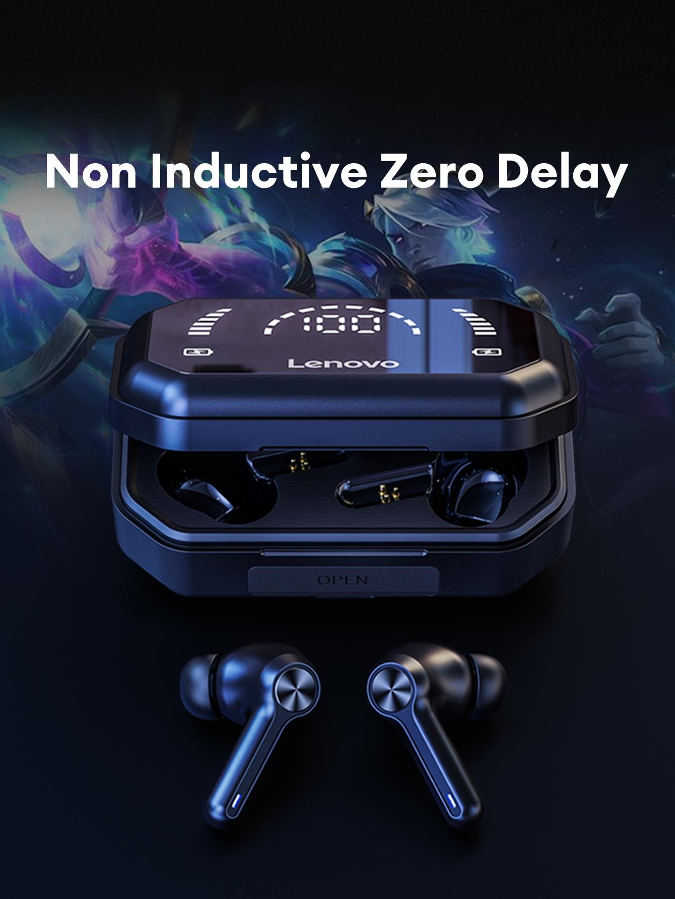 Lenovo LP3 Pro In-Ear Wireless Headphones with Bluetooth 5.0, Hi-Fi Sound Quality, LED Power Display, IPX5 Waterproof, 1200mAh Charging Case Doubles as Emergency Power Bank for Phones