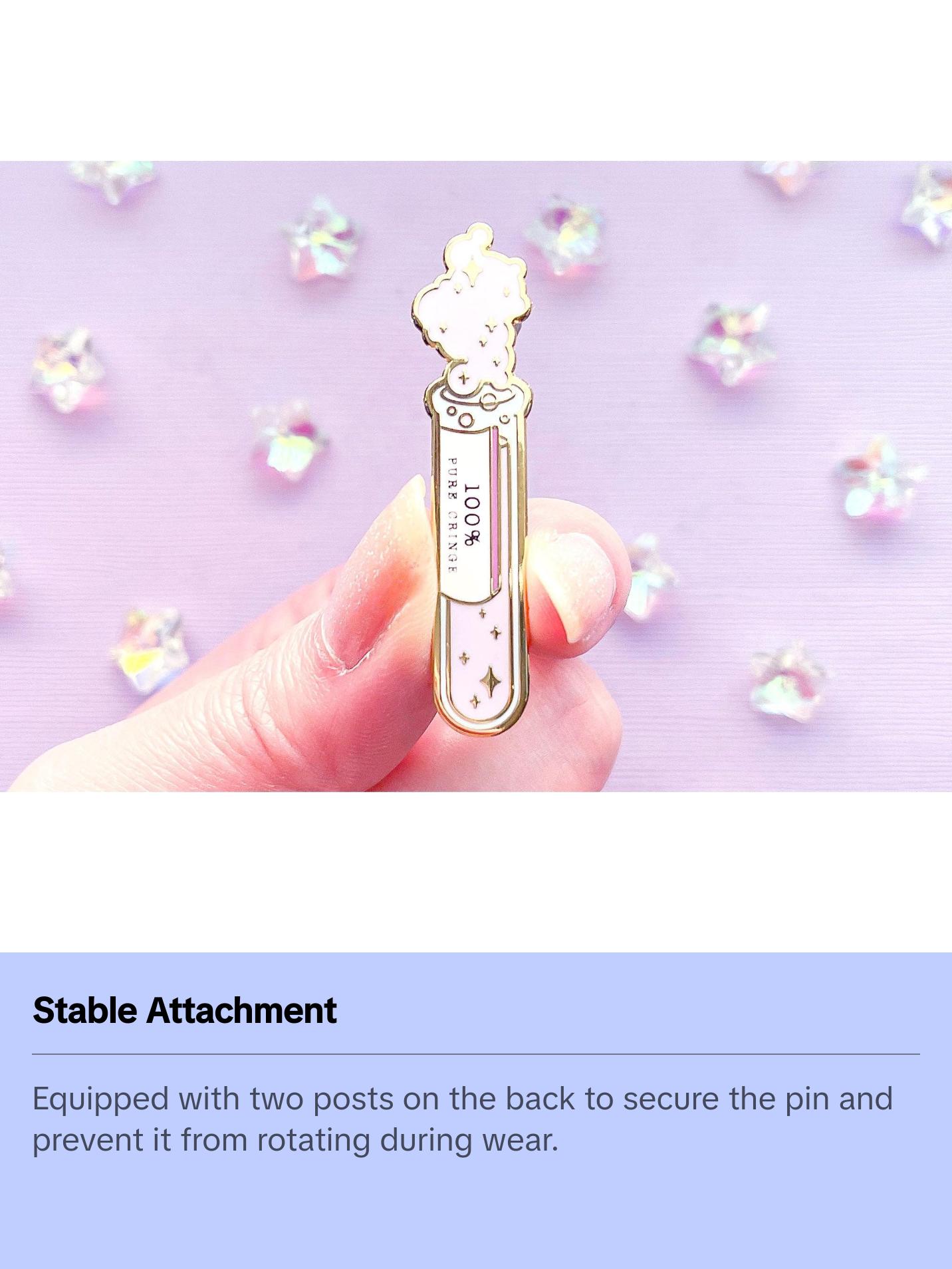 100% Pure Cringe Test Tube Enamel Pin