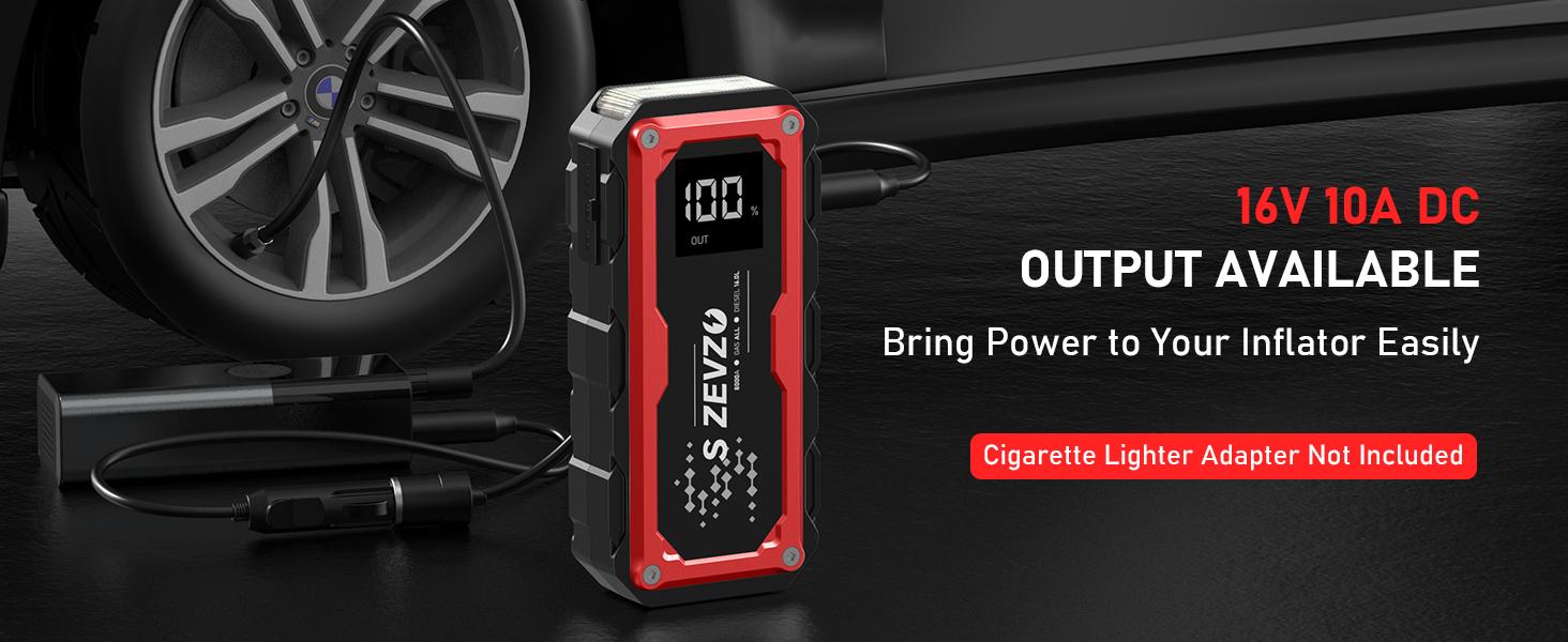 8000a Peak Portable Car Jump Starter with LED Light – Emergency Booster Battery Pack, Power Bank, Wireless Charging, Car Battery Jump Starter Tool​
