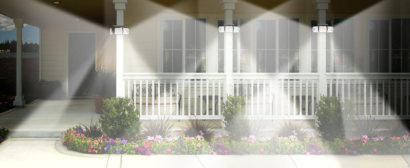 VIVOHOME Linkable Solar Flood Lights Outdoor, 2 Adjustable Motion Sensors Security Lights with 3 Heads, 2500LM, IP65 Waterproof, Solar Powered for Outside, Yard, Porch, Patio