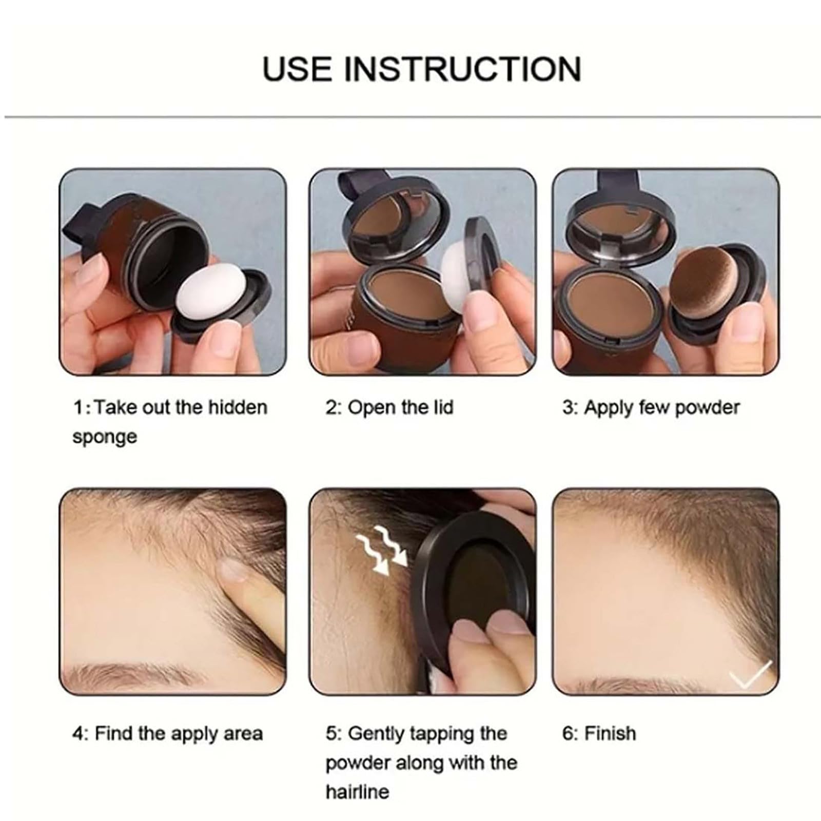Hairline Powder Root Touch-Up – Instantly Covers Thinning Areas and Conceals Hair Loss, Creates a Natural, Fuller Hairline in Seconds