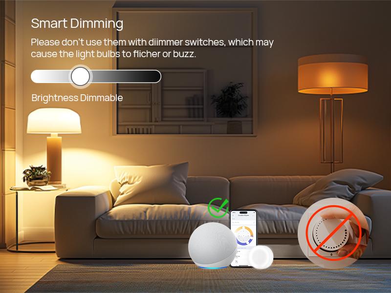 Linkind AiDot A19 Smart Light Bulb with Remote Control, 16 Million Color Changing Light Bulbs, 60W, 1800K-6500K, 800lm, 2.4GHz WiFi, Dimmable