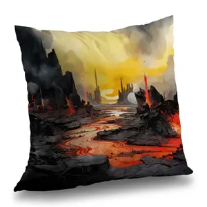 Conscious Sales C1PC20205MRU64 20 x 20 in. Charred Yellow Polyester Twill Throw Pillow - Stylish Home Decor Accent