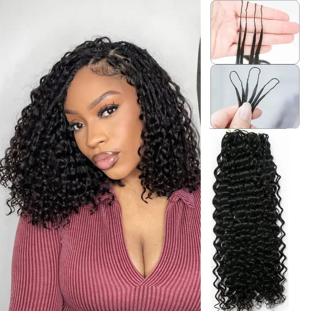 YWIGS Crochet Human Hair for Miracle Knots Human Hair Feather Crocher Hair for Miracle Knots Boho Braids Burmese Curly Pre-Separated 60g / Bundle #backtoschool #backtoschoolshopping