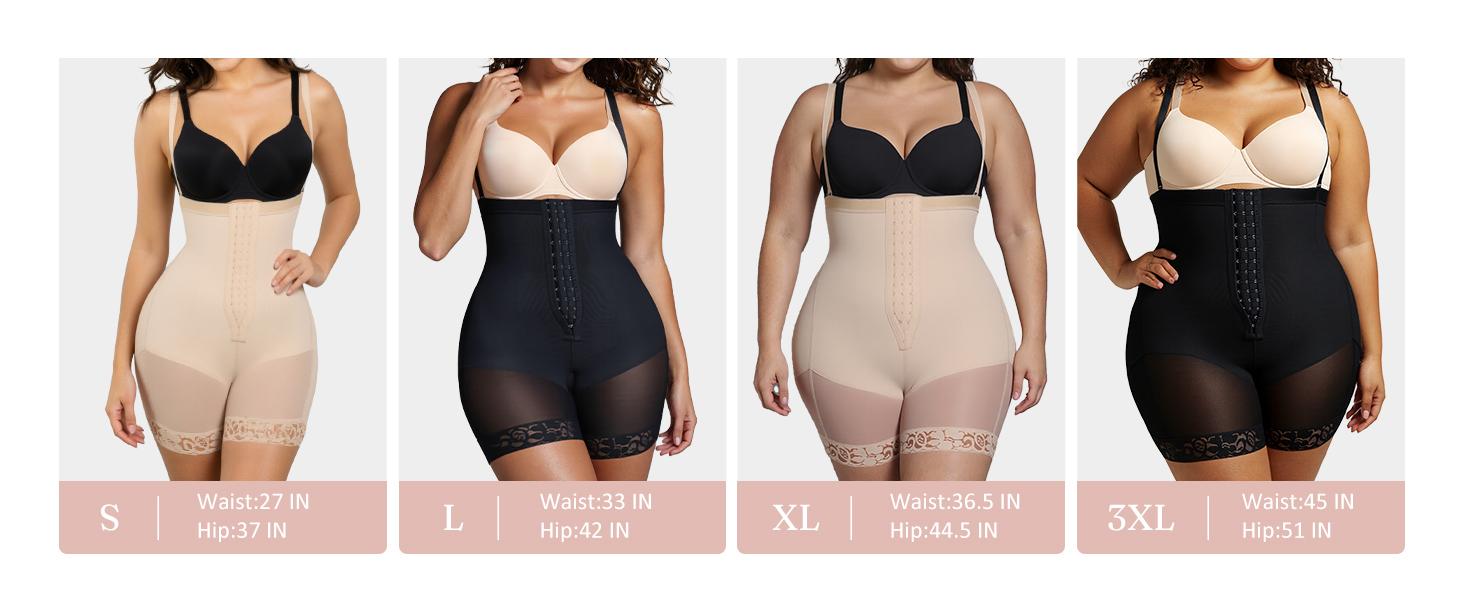 FeelinGirl Zippered Shapewear Tummy Control Butt Lifter  Shorts with Front Zipper and Removable Design Bodysuit BBL Womenswear Underwear Compression Lady Comfort