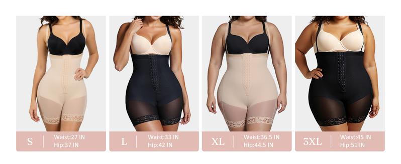 FeelinGirl Zippered Shapewear Tummy Control Butt Lifter  Shorts with Front Zipper and Removable Design Bodysuit BBL Womenswear Underwear Compression Lady Comfort