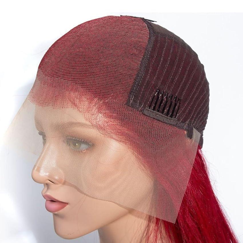 #4 Chocolate Ginger Brown 13X6 HD Lace Frontal Human Hair Wigs 180% Density Bone Straight 99J Straight Burgundy Red Colored 13X6 Lace Front Wig For Women Lace Front Wigs