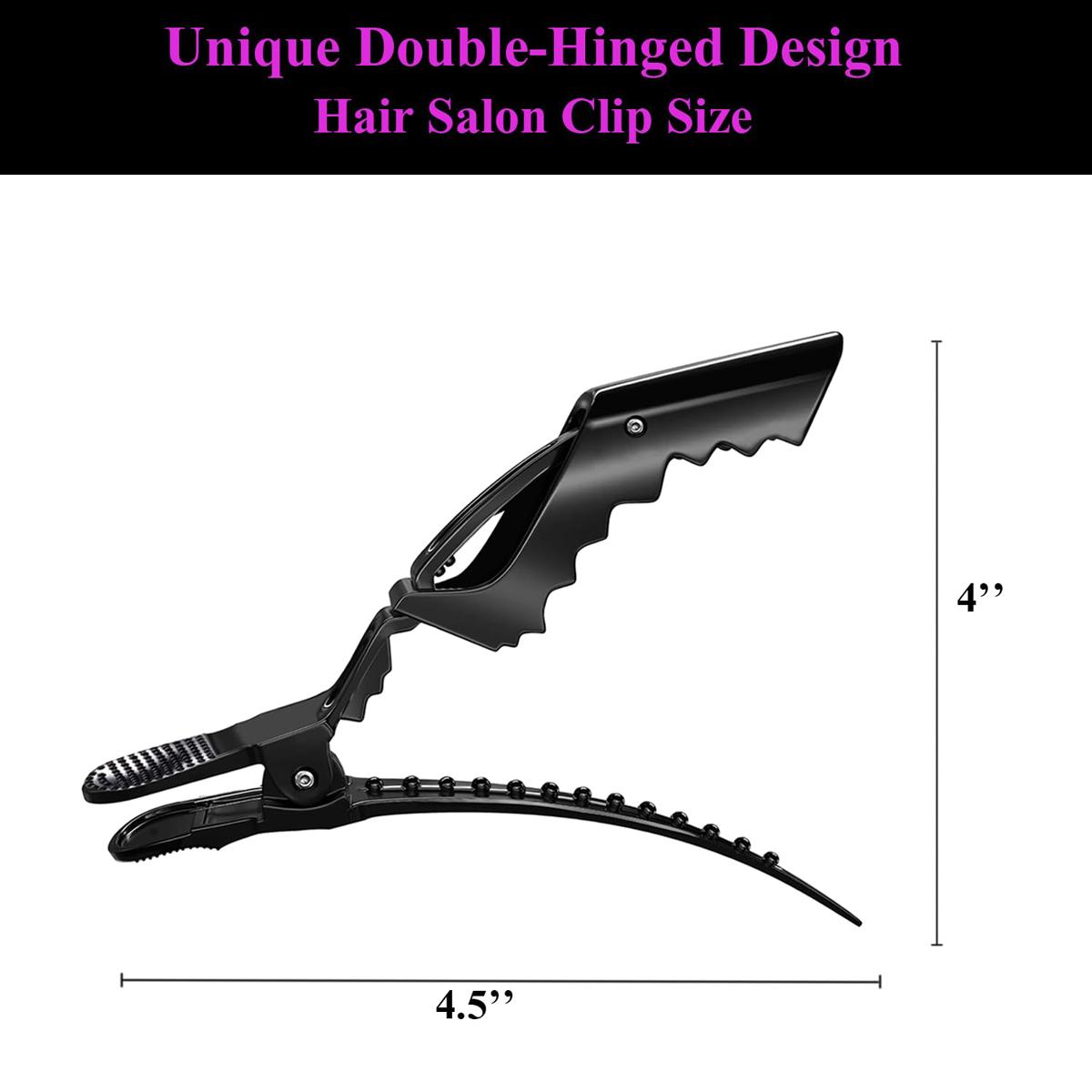 7Pcs Hair Clips for Styling Sectioning - Wide Teeth Double Hinged Design Professional Salon Quality Alligator Hair Clips