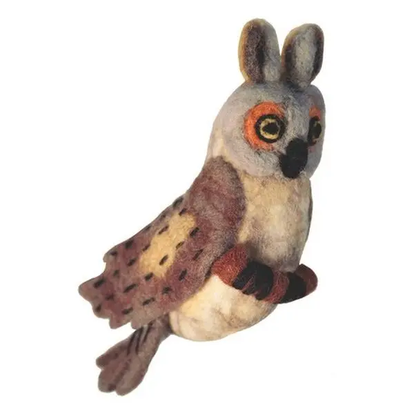 Wild Woolies Felt Bird Garden Ornament - Great Horned Owl -