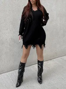 Sarabeth Sweater Mini Dress - Black