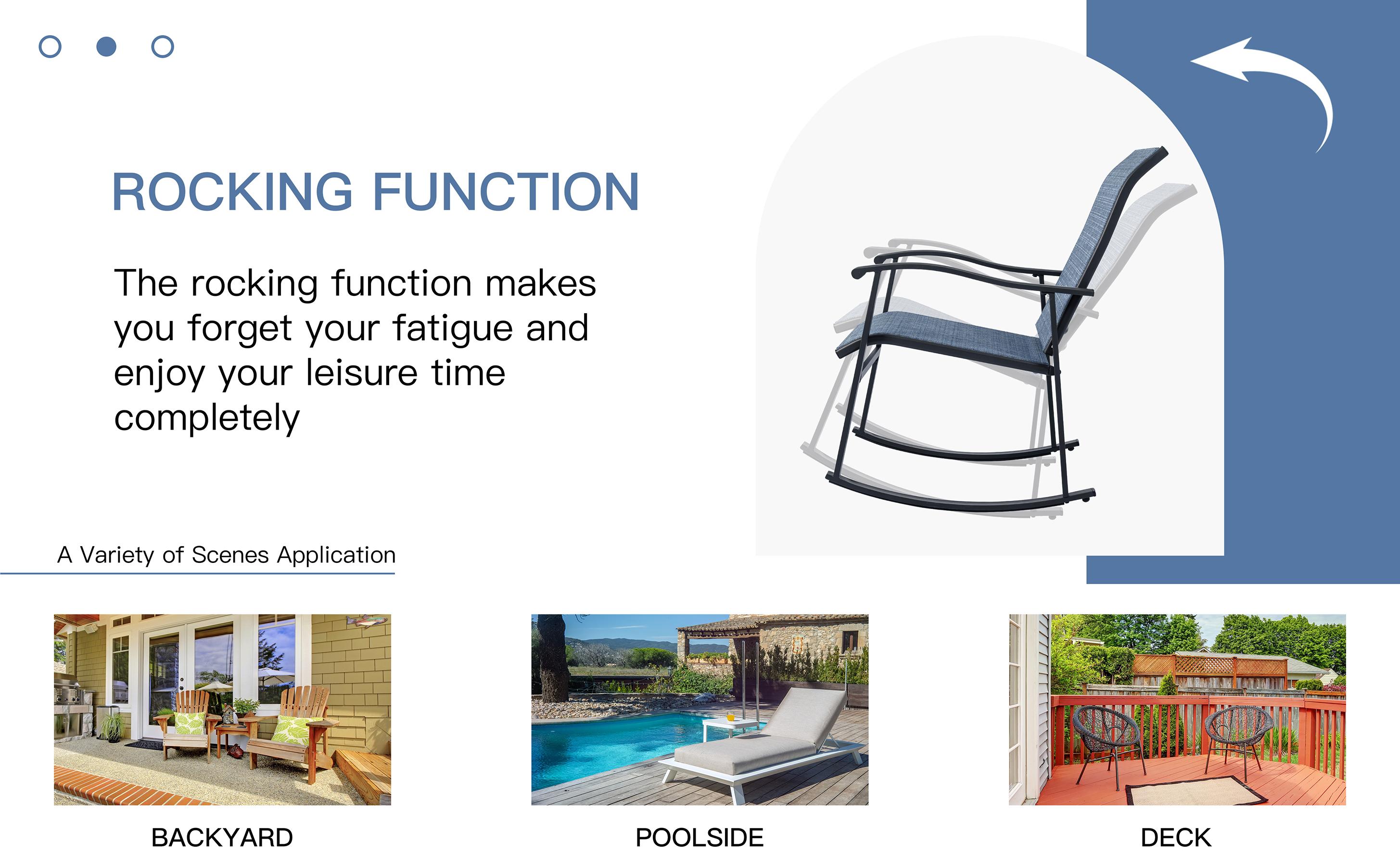 Walsunny 3 Pieces Big Bistro Rocking Chair Set, Outdoor Patio Furniture set with 2 Rocking Chairs and 1 Coffee Table for Balcony, Pool, Camp, Lawn, Deep Blue Walsunny 3 Pieces Big Bistro Rocking Chair Set, Outdoor Patio Furniture set with 2 Rocking Chairs and 1 Coffee Table for Balcony, Pool, Camp, Lawn, Deep Blue