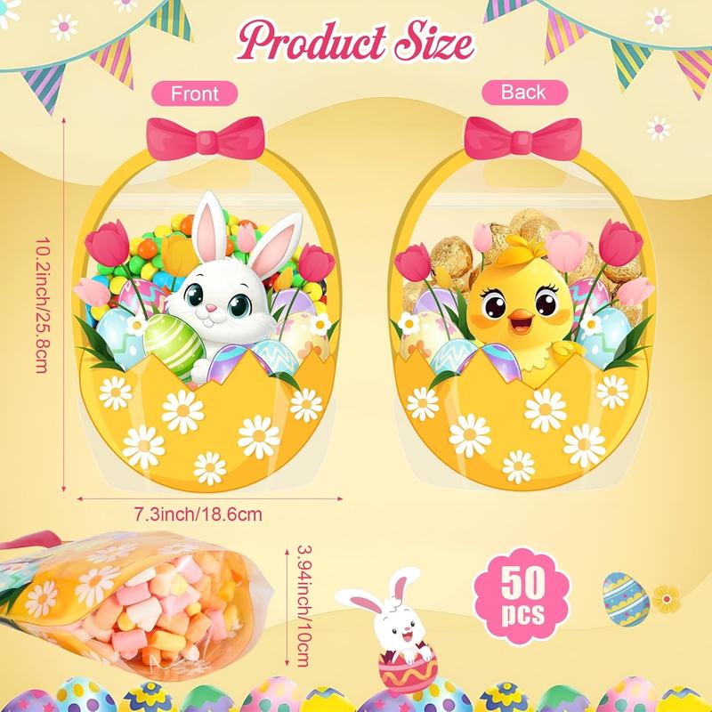 25/50 Pcs Easter Goodie Bags Plastic Candy Gift Bags with Handle Bunny Chick Pattern Transparent Treat Bags for Teacher Students Office Employee Coworker,Easter Egg Hunting Supplied,Appreciation Gift for Birthday Wedding Valentine's Day Celebration Gift 25/50 Pcs Easter Goodie Bags Plastic Candy Gift Bags with Handle Bunny Chick Pattern Transparent Treat Bags for Teacher Students Office Employee Coworker,Easter Egg Hunting Supplied,Appreciation Gift for Birthday Wedding Valentine's Day Celebration Gift