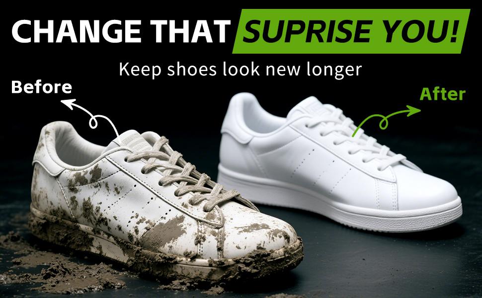 XS-SMILE Sneaker Cleaning Kit, 4-Piece Set — Multi-Surface Compatibility, Easy to Clean, Includes Cleaning Tools, Cleansing Solution That Doesn’t Require Rinsing