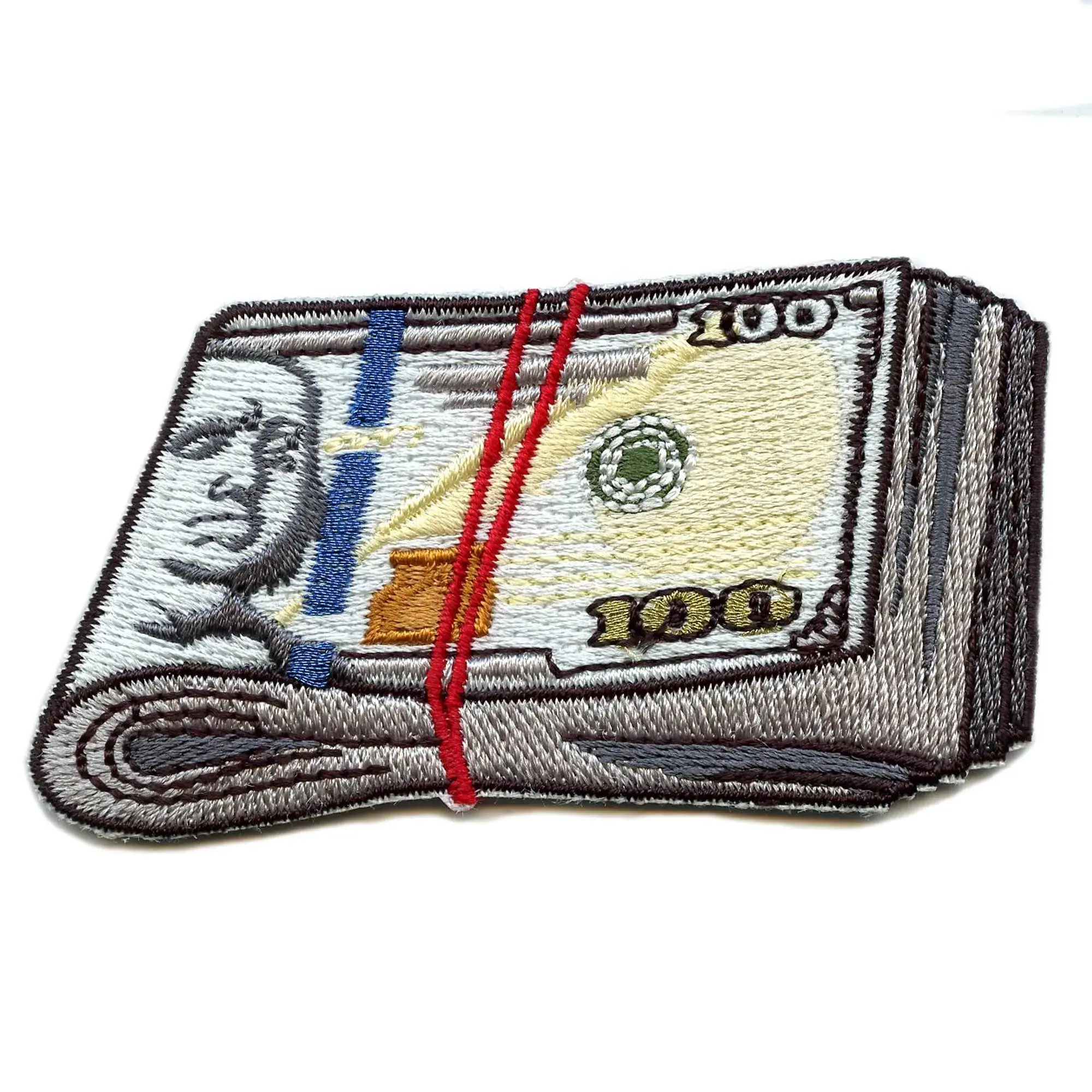 Fat Wad Dirty Money Patch Hundreds Blue Benjamins Embroidered Iron On