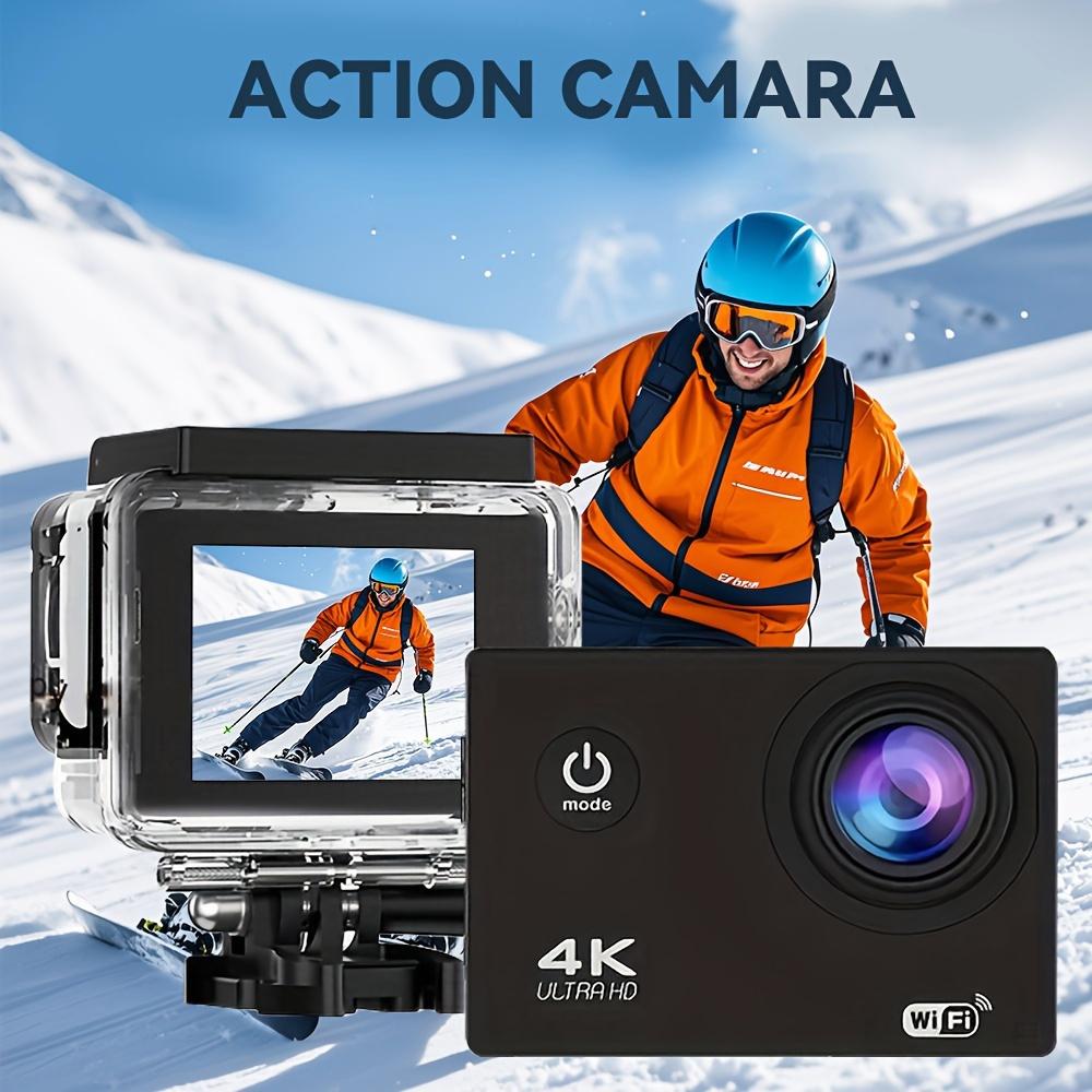 4K Action Camera, with 32G Memory Card, Pre-recording WiFi Camera 170° Remote Control Sports Cameras with Helmet Mount Accessories Kits, for Suitable for Beginners to Take Photos And Record Videos, Christmas, Festival, New Year's Gift