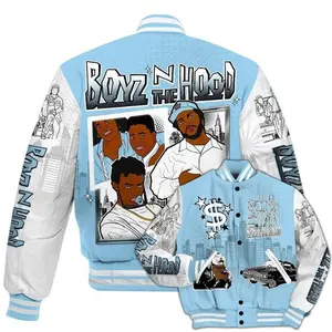 Varsity Jacket To Match Legend Blue 11s - Movie BoyzZ The Hood All Over Print Baseball Jacket High-Grade Polyester
