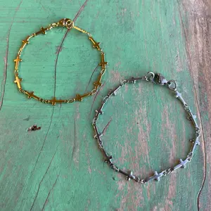 Silver Tiny Crosses Bracelet