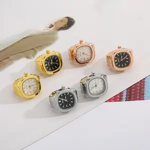 Creative finger ring watch mini quartz watch adjustable time watch ring simple stylish punk watch ring personalized mini clock