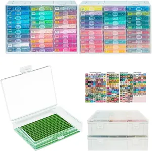 Diamond Art Trays with Lids, 60PCS Diamond Painting Trays with Lids ＆ Diamond Art Storage, Diamond Painting Accessories for Beads (2 Packs)