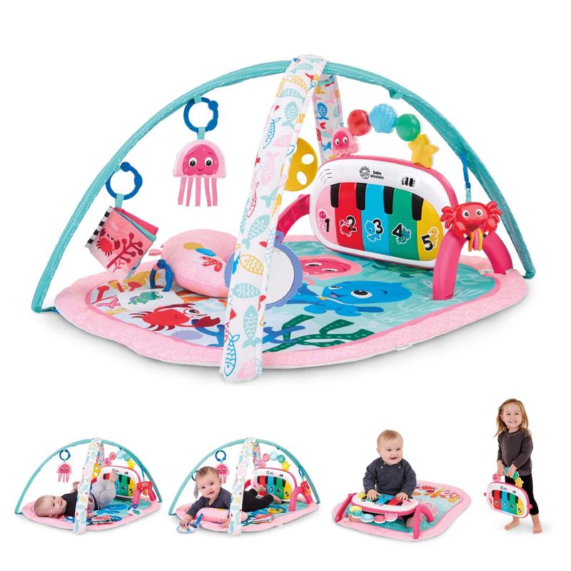 Baby Einstein 4-in-1 Kickin’ Tunes Music & Language Discovery Gym and Piano Tummy Time Activity Mat