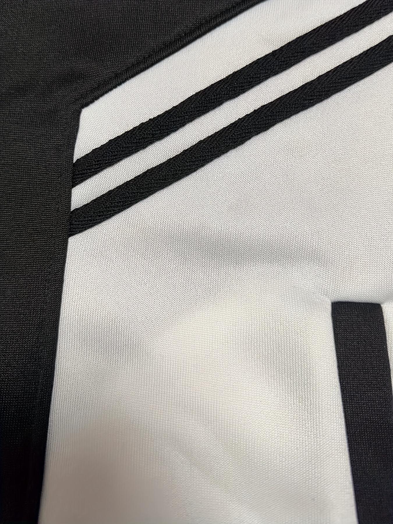 Black and White Colorblock Hooded Sports Set Trendy Versatile Comfortable Casual Wear High-End Feel