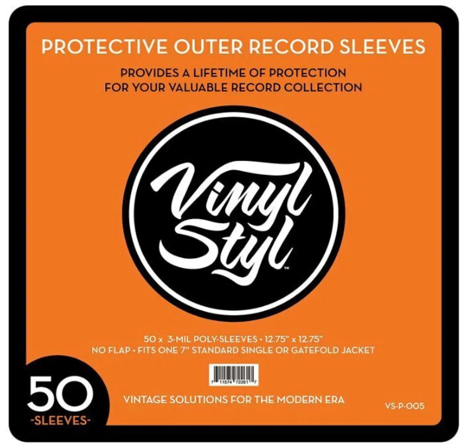 Vinyl Styl® VS-P-014 12 in Plastic Protective Outer Record Sleeves, 50 Pack Fits Standard Records, Polyethylene Bags for Audiophiles, Ideal Gifts, Vinyl Record
