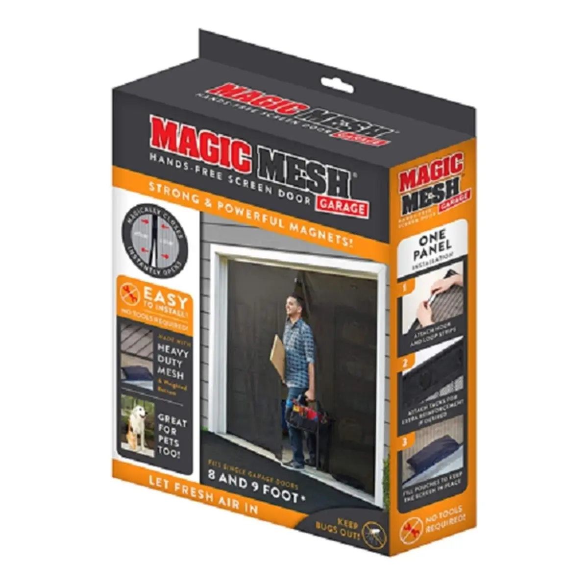 Allstar 105604 Magic Mesh Fabric Garage Door, 8 ft x 9 ft (109" x 84.5"), Hands-Free Operation, 1.74 lbs, for Sailing & Water Sports