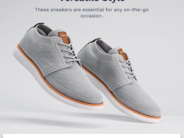 Bruno Marc Men's Breathable Mesh Round Toe Oxford Sneakers with Wedge Heel for Casual Training