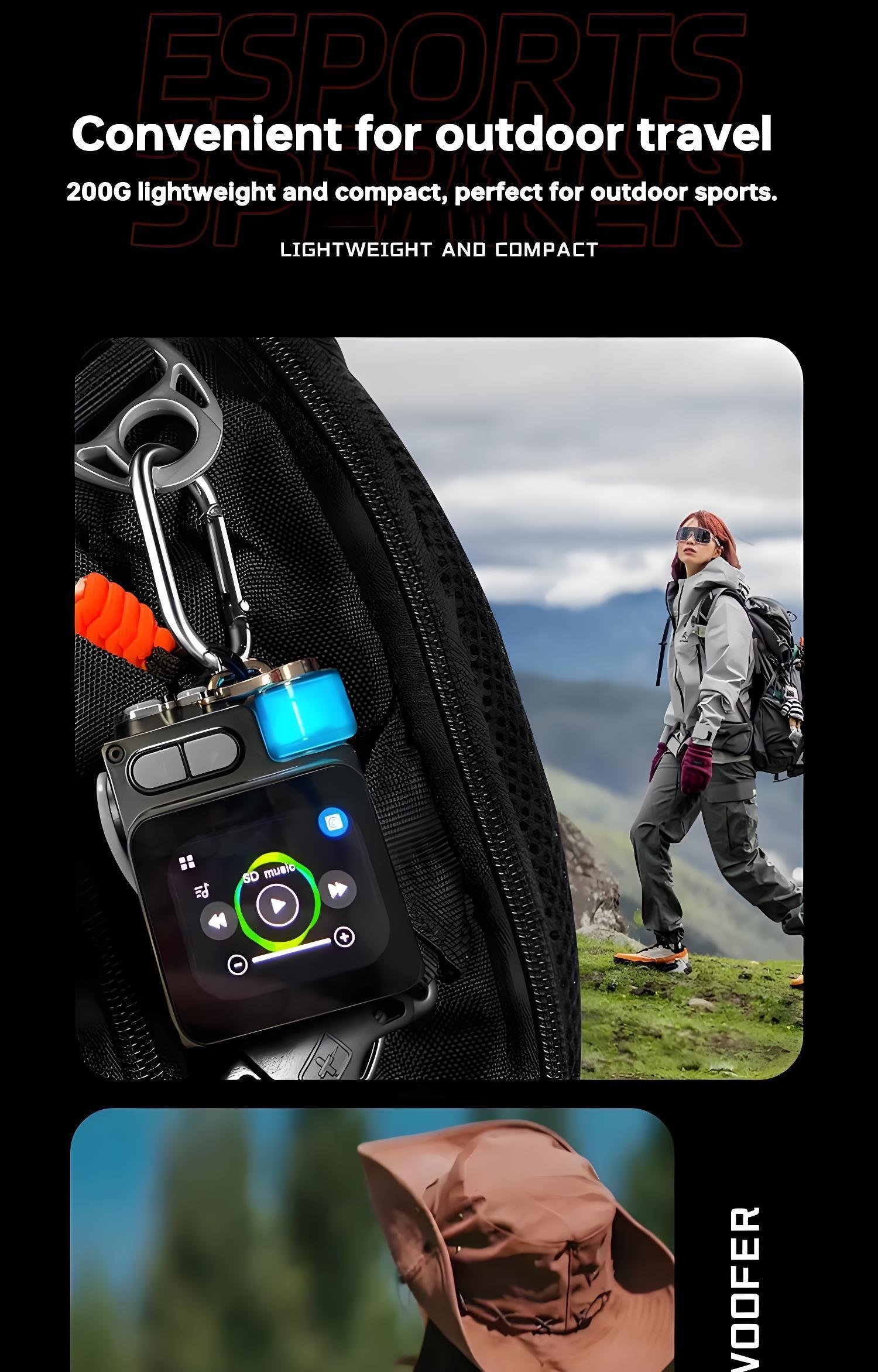 DK08 Smart Touchscreen Bluetooth Speaker: Ultra-Mini Portable Wireless Sound System with FM Radio, Subwoofer, Rechargeable Battery for Home, Office, Outdoor & Smartphone The Perfect Gift for Christmas, Birthday