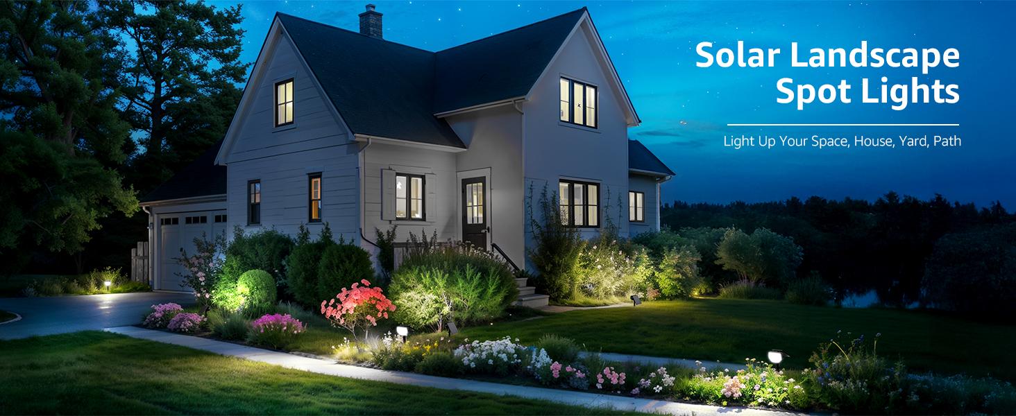 Lepro Outdoor Solar Spot Lights Waterproof for Flag Pole, Yard, Garden, Landscape, Backyard, Tree, Plants, Solar Powered Led Spotlight High Lumens