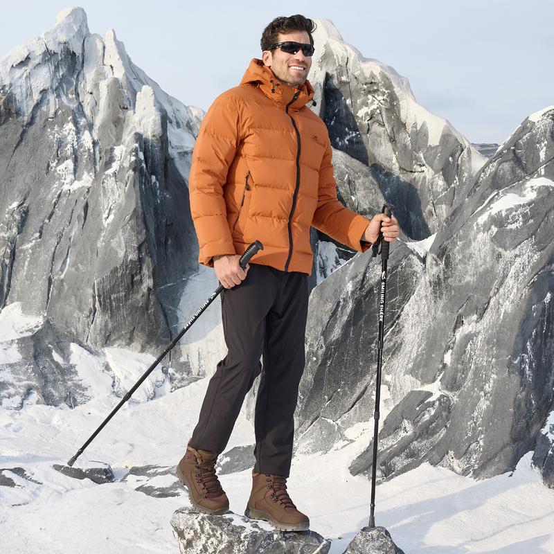 Fittington Men's Wolfwalk Winter Boots V3 Black Waterproof Insulated Mid Calf Snow Boots with Slip-Resistant Outsole & Plush Fur Lining for All-Day Comfort