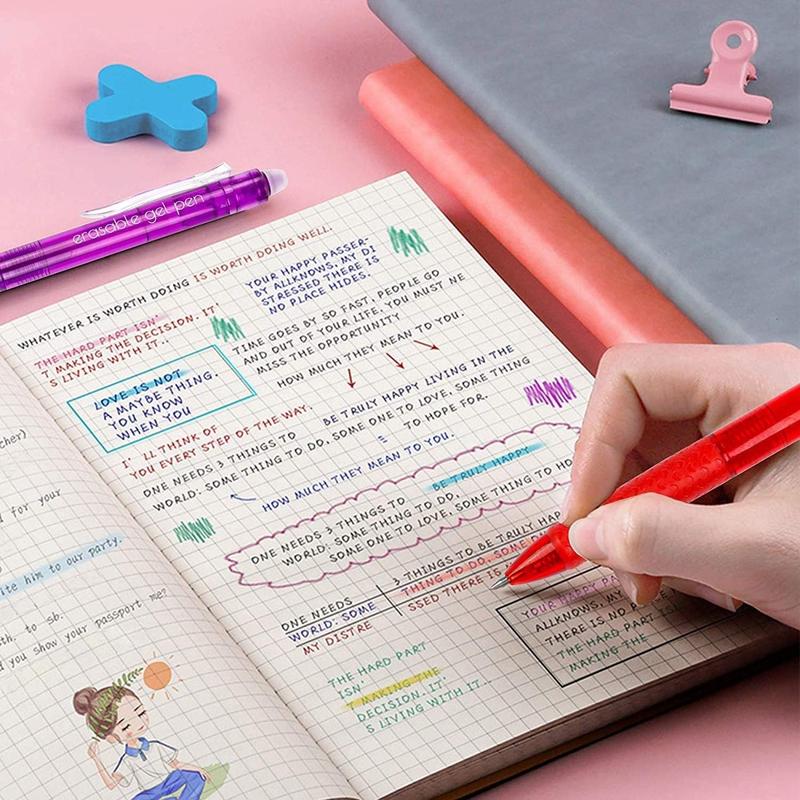 12/15/22/26 Pack Erasable Gel Pens, Retractable Fine Point Clicker Pens in 15/22/26 Assorted Colors, Smooth Writing and Easy to Use for Students, Teachers and Artists, Drawing Writing Planner and Crossword Puzzles,magical pen,gift,Colorful Crafts