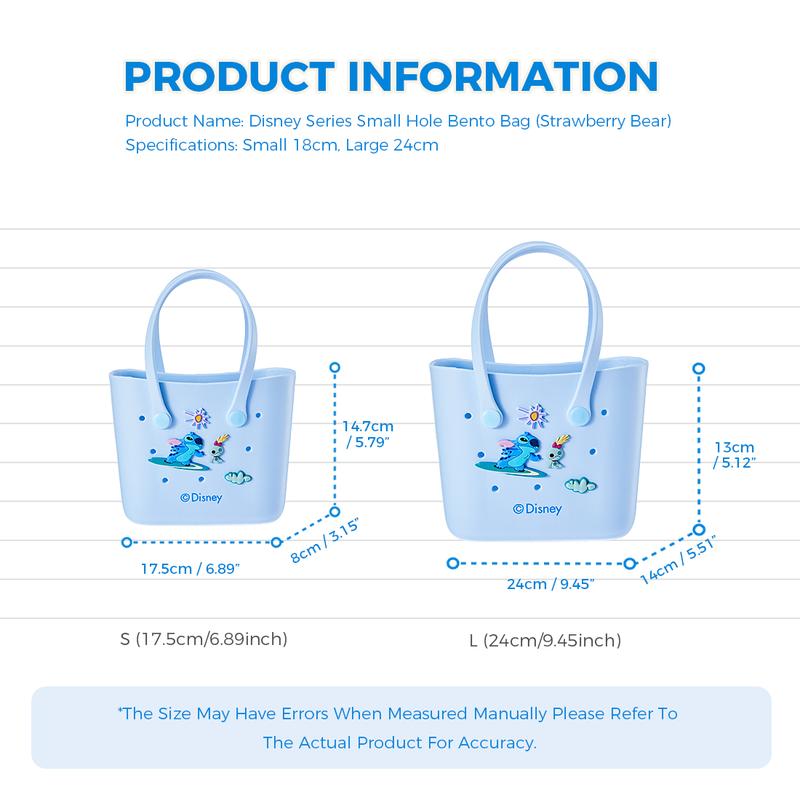 Disney Mini & Large Crocs Tote Bags with Handle, Cute, Durable, and Sturdy EVA Bags Versatile  for School, Work, Tutorials, and Picnics featuring Lotso, Marie, Lucifer Squishable lunch bag for Women Girls Halloween Christmas Holiday Gift