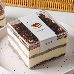 Acrylic Dessert Cups with Lids, Tiramisu Containers, Cookie Containers, Clear Food Containers for Fruit, Pudding, Mousse, cake, Tiramisu Cups With Lids (12,clear, 4.25*4.25*2.25in)