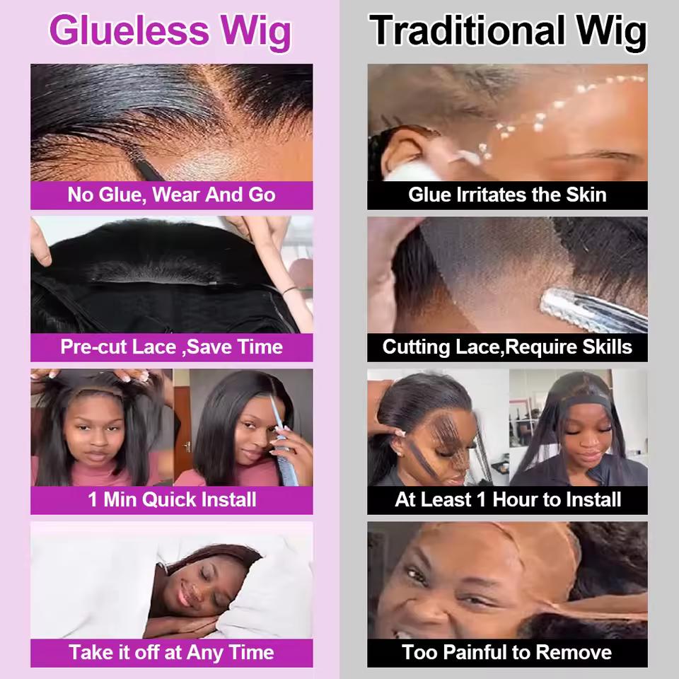 Hot Sale Glueless Wigs Short Bob Bone Straight Best 100% Human Hair Wig for Women Ready To Wear And Go 6x4 HD Lace Frontal Wig Brazilian Black Wigs On Sale