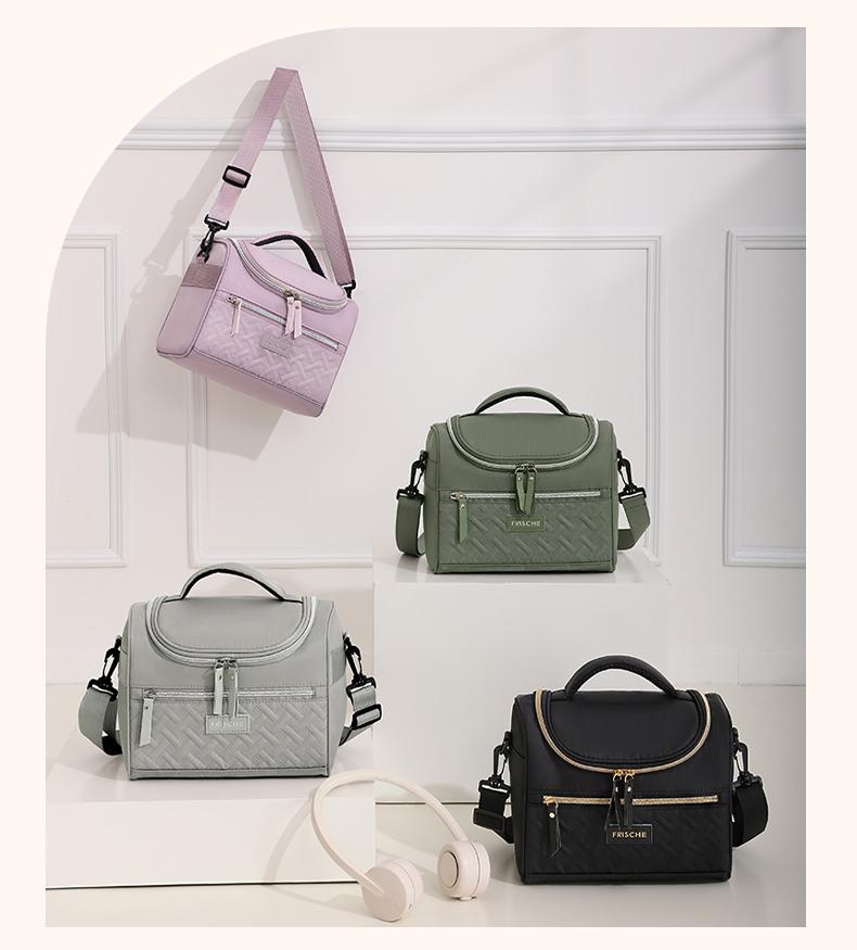 2.11gal Durable Oxford Cloth Lunch Bag, Aluminum Foil Insulated Lunch Bag with Zippered Compartments and Adjustable Shoulder Strap - Simple Everyday Use Bag