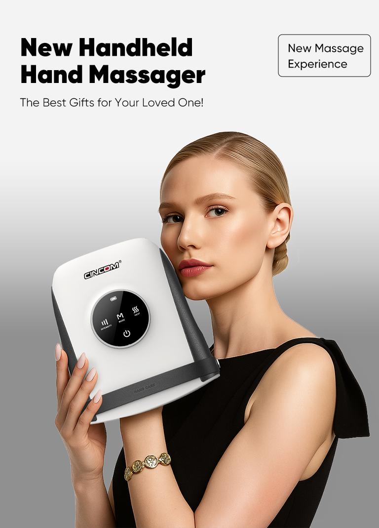 [Handheld Model] CINCOM New Handheld Hand massager,Five-finger Design,Portable and Cordless,Intuitive Touchscreen,Best Gifts for Loved Ones